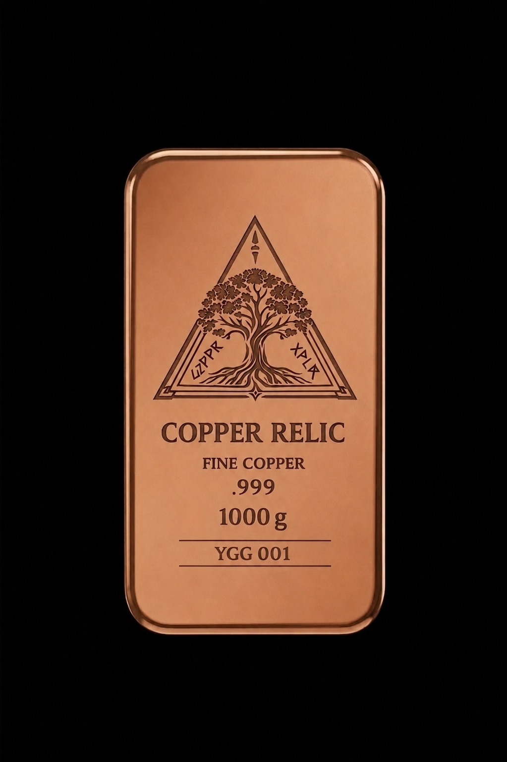 個別シリアルを刻印したCopper Relic純銅インゴット